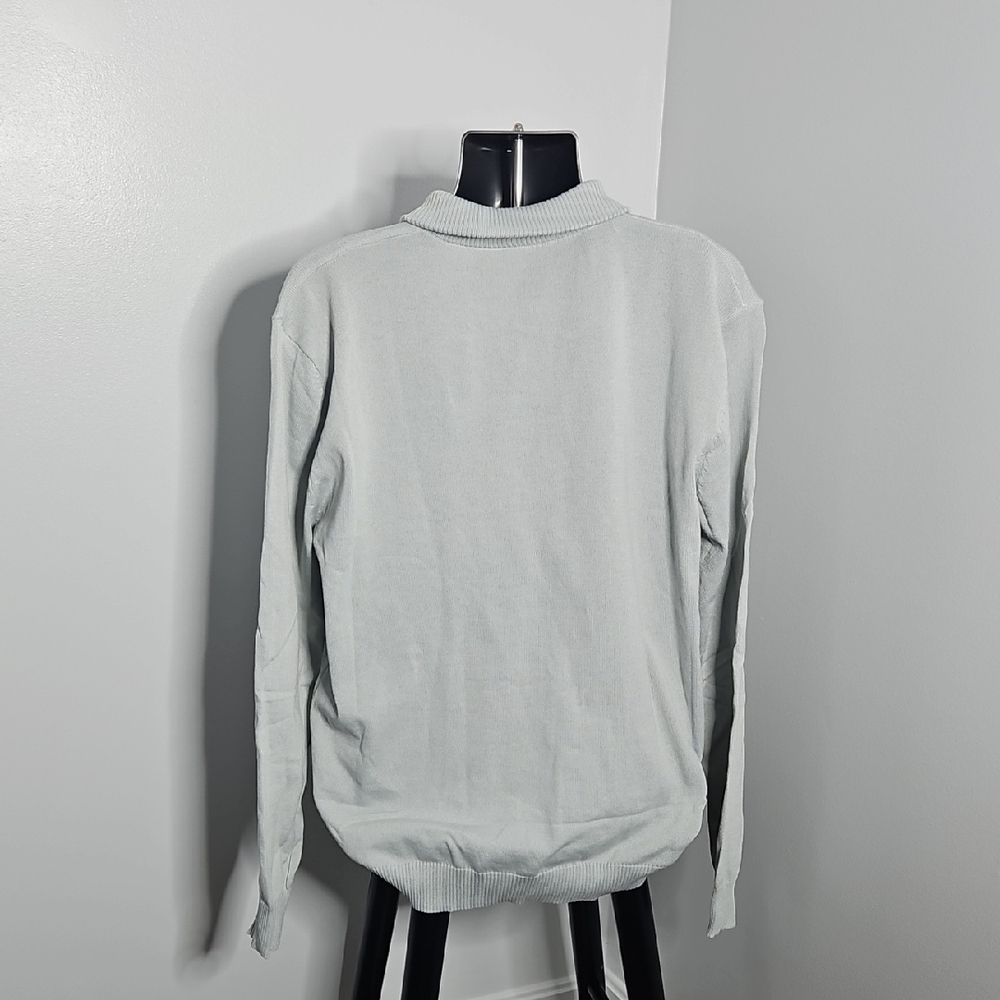 Men's Gray Half-Zip Sweater - Picture 3 of 3